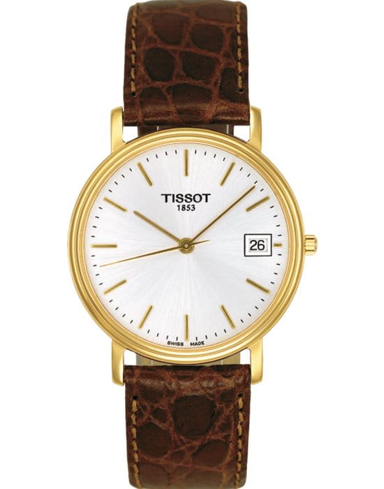 Tissot Tissot Desire T52.5.411.31 Desire T52541131 кварцевые мужские часы белый циферблат, браслет кожаный — вид спереди