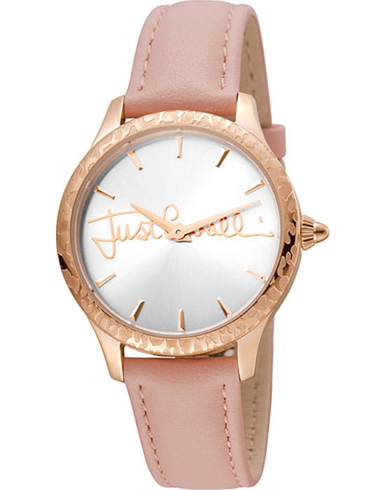 Just Cavalli Just Cavalli JC1L023L0045  JC1L023L0045 кварцевые женские часы серебристый циферблат, браслет кожаный — вид спереди