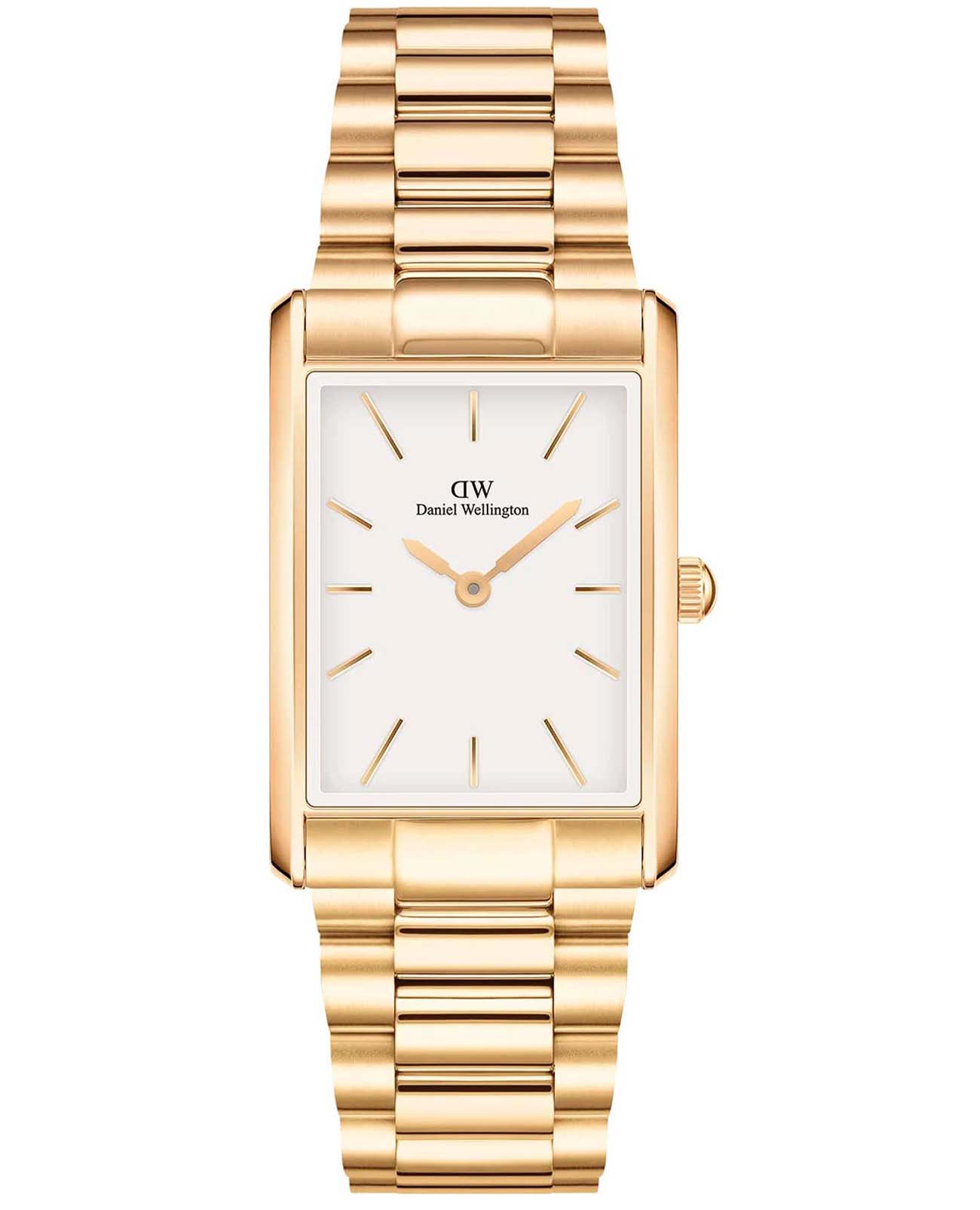 Daniel Wellington Daniel Wellington Bound 3-Link Gold DW00100703  DW00100703 кварцевые женские часы белый циферблат, браслет нержавеющая сталь с pvd-покрытием — вид спереди
