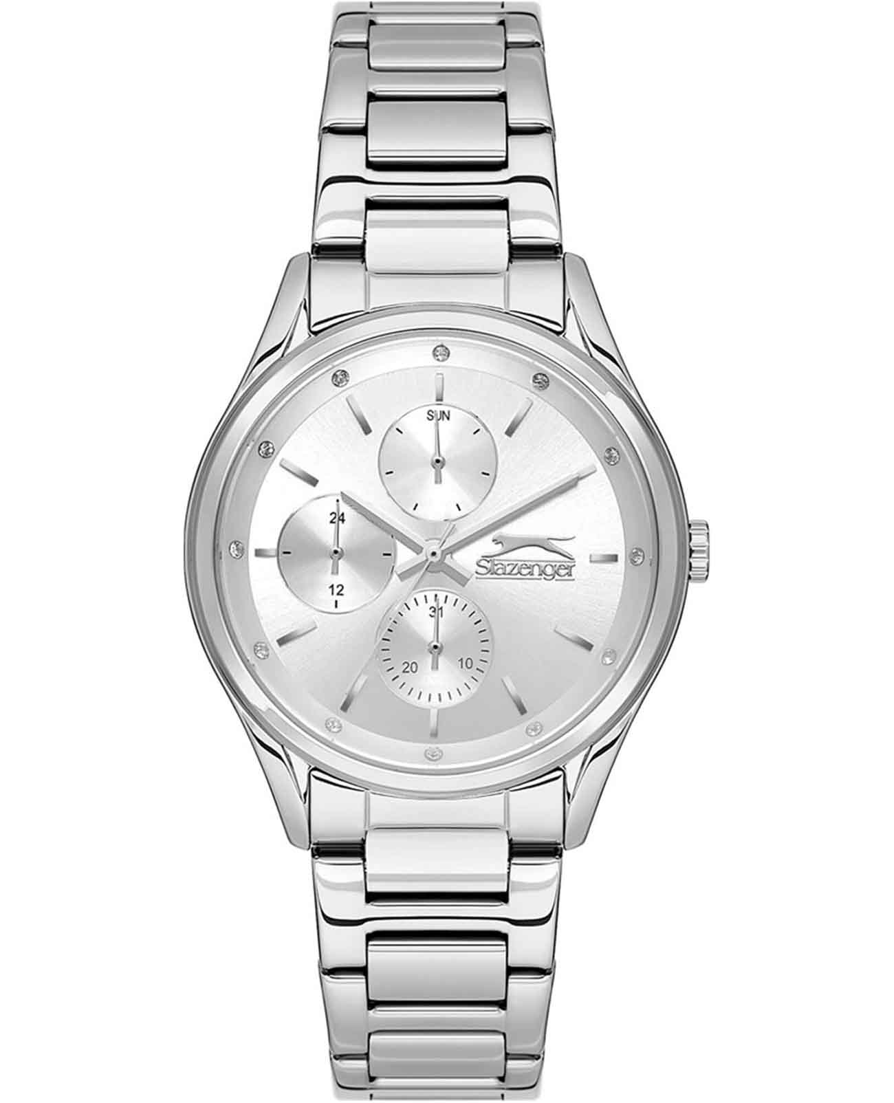Slazenger Slazenger SL.09.2229.4.01  SL.09.2229.4.01 кварцевые женские часы серебристый циферблат, браслет нержавеющая сталь — вид спереди