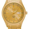Seiko Seiko 5 Regular SNKN96J1  SNKN96J1 механические мужские часы  золотой циферблат, браслет нержавеющая сталь с ip-покрытием — вид спереди