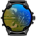 Diesel Diesel Mr. Daddy 2.0 DZ7460  DZ7460 кварцевые мужские часы  черный циферблат, браслет сталь с ip покрытием — вид спереди
