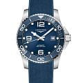 Longines Longines HydroConquest L3.781.4.96.9  L37814969 механические мужские часы  синий циферблат, браслет каучук — вид спереди