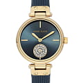 Anne Klein Anne Klein Crystal  3001GPBL  3001GPBL кварцевые женские часы  синий циферблат, браслет сталь c pvd покрытием — вид спереди