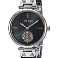 Anne Klein Anne Klein Crystal  3001BLRT  3001BLRT кварцевые женские часы  черный циферблат, браслет сталь c pvd покрытием — вид спереди