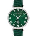 U.S. Polo Assn. U.S. Polo Assn. Stile USPA2077-03  USPA2077-03 кварцевые женские часы  зеленый циферблат, браслет кожаный — вид спереди