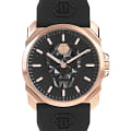 Philipp Plein Philipp Plein The Skull King PWLAA0222  PWLAA0222 кварцевые мужские часы  черный циферблат, браслет силикон — вид спереди