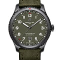 Breitling Breitling Aviator 8 Automatic 41 Black Steel Curtiss Warhawk M173152A1L1X1  M173152A1L1X1 механические мужские часы  зеленый циферблат, браслет кожа + текстиль — вид спереди