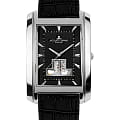 Jacques Lemans Jacques Lemans 1-1368A  1-1368A механические мужские часы  черный циферблат, браслет кожаный — вид спереди