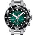Tissot Tissot Seastar 1000 Quartz Chronograph T120.417.11.091.01 Seastar 1000 T1204171109101 кварцевые мужские часы  зеленый циферблат, браслет нержавеющая сталь — вид спереди