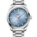 Omega Omega Seamaster Aqua Terra 220.10.38.20.03.004 Aqua Terra 22010382003004 механические мужские часы  синий циферблат, браслет нержавеющая сталь — вид спереди