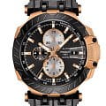 Tissot Tissot T-Race Motogp Automatic Chronograph T115.427.37.051.00 T Race T1154273705100 механические мужские часы  черный циферблат, браслет каучук — вид спереди