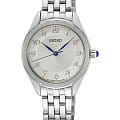 Seiko Seiko Prospex SUR379P1  SUR379P1 кварцевые женские часы  белый циферблат, браслет нержавеющая сталь — вид спереди