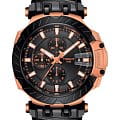 Tissot Tissot T-Race Automatic Chronograph T115.427.37.051.01 T Race T1154273705101 механические мужские часы  черный циферблат, браслет кожаный — вид спереди