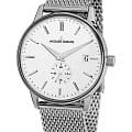 Jacques Lemans Jacques Lemans N-215F  N-215F кварцевые мужские часы  серебристый циферблат, браслет нержавеющая сталь — вид спереди