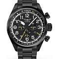 Aviator Aviator Airacobra P45 Chrono V.2.25.5.169.5  V.2.25.5.169.5 кварцевые мужские часы  черный циферблат, браслет нержавеющая сталь с pvd-покрытием — вид спереди