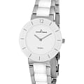 Jacques Lemans Jacques Lemans High Tech Ceramic 42-3B  42-3B кварцевые женские часы  белый циферблат, браслет сталь + керамические вставки — вид спереди