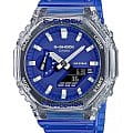 Casio Casio G-Shock GA-2100HC-2ADR GA-2100 GA-2100HC-2A электронные мужские часы  синий циферблат, браслет пластик — вид спереди