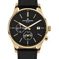 Jacques Lemans Jacques Lemans Classic 1-2125C  1-2125C кварцевые мужские часы  черный циферблат, браслет кожаный — вид спереди