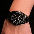 Seiko Seiko Prospex Sea SNE599P1 кварцевые мужские часы часы, крупный план черный циферблат