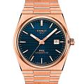 Tissot Tissot PRX Powermatic Т137.407.33.041.00  T1374073304100 механические мужские часы  синий циферблат, браслет нержавеющая сталь с pvd-покрытием — вид спереди
