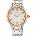 Seiko Seiko Weitere Modelle Quarz SRZ542P1  SRZ542P1 кварцевые женские часы  белый циферблат, браслет сталь c pvd покрытием — вид спереди