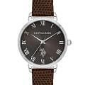 U.S. Polo Assn. U.S. Polo Assn. Stile USPA2077-02  USPA2077-02 кварцевые женские часы  черный циферблат, браслет кожаный — вид спереди