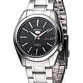 Seiko Seiko 5 Regular SNKL45J1  SNKL45J1 механические мужские часы  черный циферблат, браслет нержавеющая сталь — вид спереди