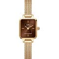 Daniel Wellington Daniel Wellington Quadro DW00100654  DW00100654 кварцевые женские часы  коричневый циферблат, браслет сталь c pvd покрытием — вид спереди
