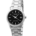 Casio Casio LTP-V002D-1A  LTP-V002D-1A кварцевые женские часы  черный циферблат, браслет нержавеющая сталь — вид спереди