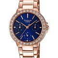 Casio Casio Sheen SHE-3069PG-2AUDF  SHE-3069PG-2AUDF кварцевые женские часы  синий циферблат, браслет сталь с ip покрытием — вид спереди
