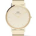 Daniel Wellington Daniel Wellington Piano Link Gold Unitone DW00100779  DW00100779 кварцевые мужские часы  золотой циферблат, браслет нержавеющая сталь с pvd-покрытием — вид спереди
