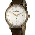 Jacques Lemans Jacques Lemans Retro Classic N-215ZL  N-215ZL кварцевые мужские часы  серебристый циферблат, браслет кожаный — вид спереди