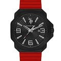 U.S. Polo Assn. U.S. Polo Assn. USPA1065-06  USPA1065-06 кварцевые мужские часы  черный циферблат, браслет силикон — вид спереди