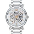 Emporio Armani Emporio Armani AR1980  AR1980 механические мужские часы  белый циферблат, браслет нержавеющая сталь — вид спереди