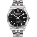 Swiss Military Hanowa Swiss Military Hanowa Diligenter SMWGL0002101  SMWGL0002101 механические мужские часы  черный циферблат, браслет нержавеющая сталь — вид спереди