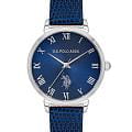 U.S. Polo Assn. U.S. Polo Assn. Stile USPA2077-05  USPA2077-05 кварцевые женские часы  синий циферблат, браслет кожаный — вид спереди