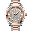 Omega Omega Seamaster Aqua Terra 220.20.38.20.06.001 Aqua Terra 22020382006001 механические женские часы  серый циферблат, браслет нержавеющая сталь + золото 18к — вид спереди