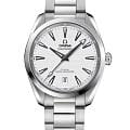 Omega Omega Seamaster Aqua Terra 220.10.38.20.02.001 Aqua Terra 22010382002001 механические мужские часы  белый циферблат, браслет нержавеющая сталь — вид спереди