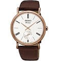 Seiko Seiko SRK038P1  SRK038P1 кварцевые мужские часы  белый циферблат, браслет кожаный — вид спереди