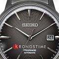 Seiko Seiko Presage SRPJ15J1 механические мужские часы часы, крупный план черный циферблат