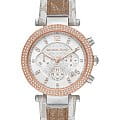 Michael Kors Michael Kors Runway Slim MK6950  MK6950 кварцевые женские часы  белый циферблат, браслет кожаный — вид спереди