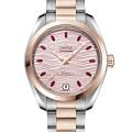 Omega Omega Seamaster Aqua Terra 220.20.34.20.60.001 Aqua Terra 22020342060001 механические женские часы  золотой циферблат, браслет нержавеющая сталь + золото 18к — вид спереди