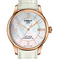 Tissot Tissot Le Locle Powermatic 80 Lady T006.407.36.118.00 Le Locle Automatic T0064073611800 механические женские часы  перламутровый циферблат, браслет кожаный — вид спереди