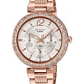Casio Casio Sheen SHE-3065PG-7A  SHE-3065PG-7A кварцевые женские часы  серебристый циферблат, браслет сталь с ip покрытием — вид спереди
