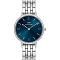 Daniel Wellington Daniel Wellington Petite DW00100664  DW00100664 кварцевые женские часы  синий циферблат, браслет нержавеющая сталь — вид спереди