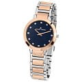 Jacques Lemans Jacques Lemans 1-1842H  1-1842H кварцевые женские часы  синий циферблат, браслет сталь с ip покрытием — вид спереди