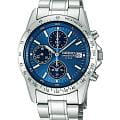 Seiko Seiko Spirit Chronograph SBTQ071  SBTQ071 кварцевые мужские часы  синий циферблат, браслет нержавеющая сталь — вид спереди