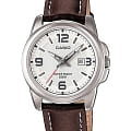 Casio Casio Collection LTP-1314L-7A  LTP-1314L-7A кварцевые женские часы  белый циферблат, браслет кожаный — вид спереди