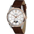 Jacques Lemans Jacques Lemans 1-1901C  1-1901C кварцевые мужские часы  белый циферблат, браслет кожа + текстиль — вид спереди